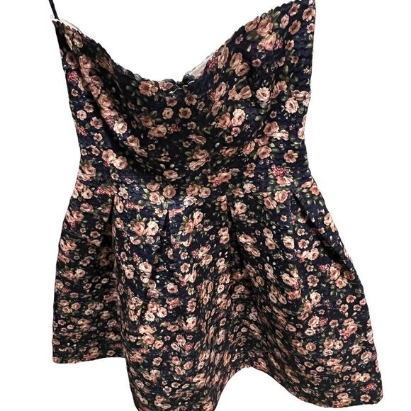Sans Souci blue floral strapless dress size small - Picture 4 of 10